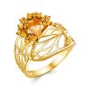 Кольцо классическое из серебра 925 с цитрином