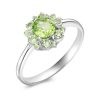 Кольцо классическое из серебра 925 с хризолитом