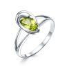 Кольцо классическое из серебра 925 с хризолитом