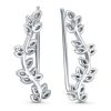 Серьги каффы из серебра 925 с без вставок