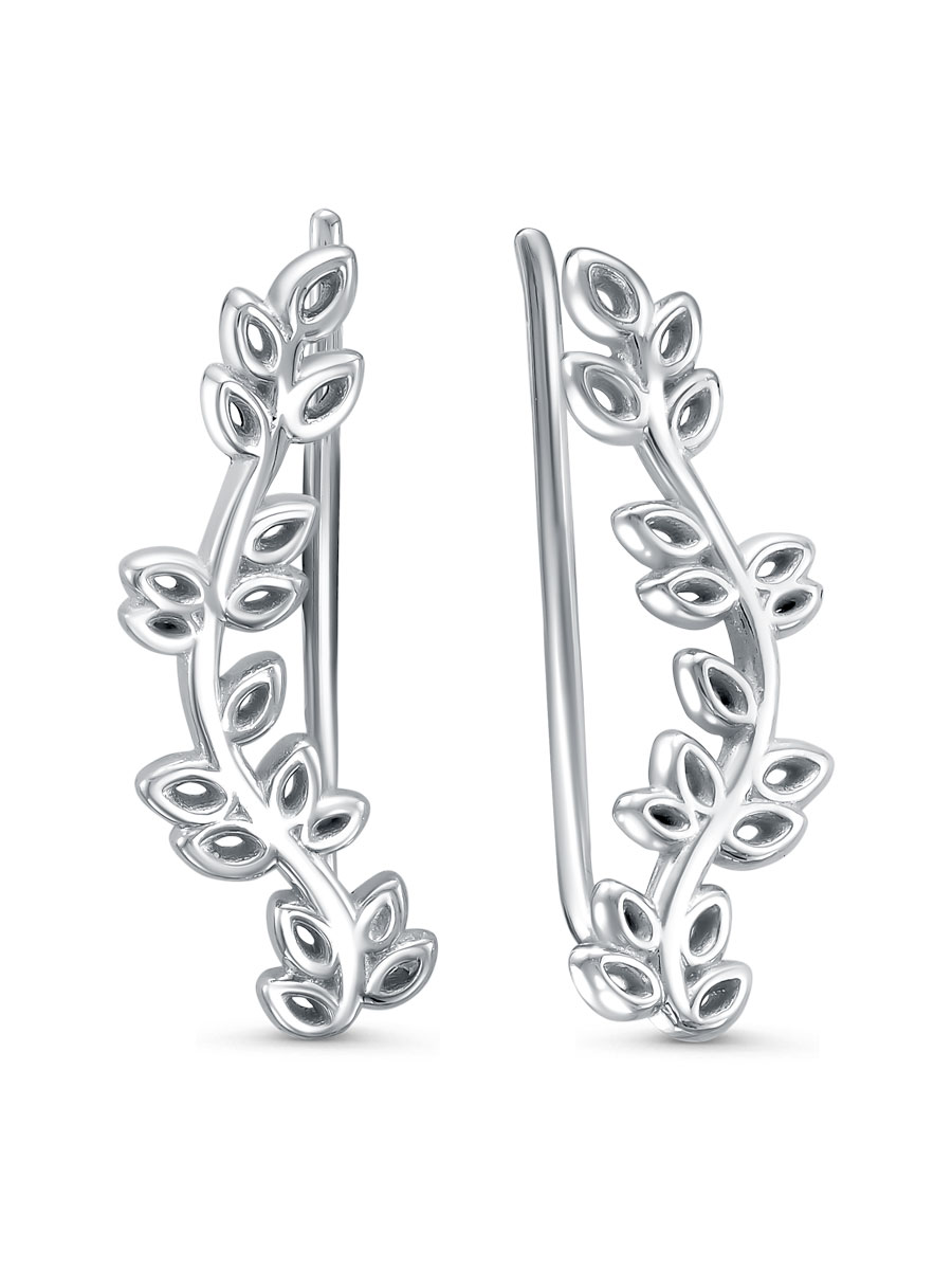 Серьги каффы из серебра 925 с без вставок